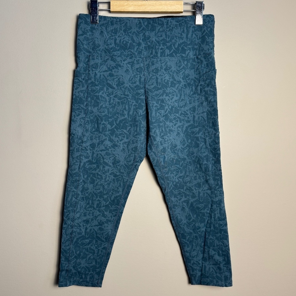 Tuff Athletics Women's Activewear Yoga Legging Ankle Pant Teal Size Medium